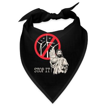 Jesus sagt Stopp zu Windkraft - Bandana - Schwarz - Vorne