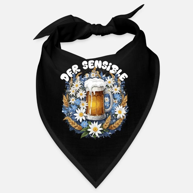 Bierkrug mit Kamillendekor und Edelweiß Dirndl Bandana