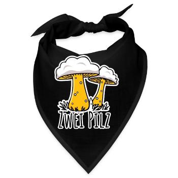 Zwei Pilz bzw zwei Pils - geht es hier um Bier? - Bandana - Schwarz - Vorne