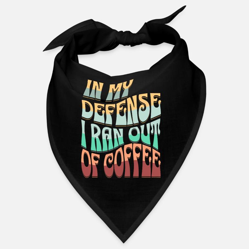 Kaffee Ausrede Spruchdesign - Bandana - Schwarz
