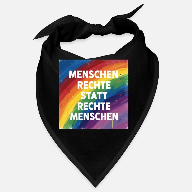 Buntes Menschenrechte statt rechte Menschen - Bandana - Schwarz