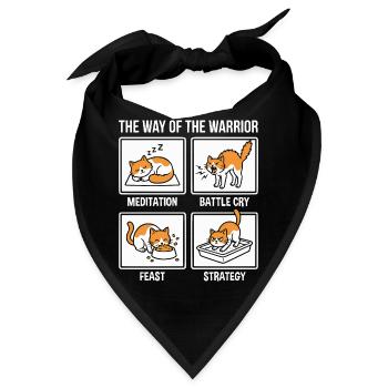  Funny Cat The Way of the Warrior Samurai Orange - Bandana - Schwarz - Vorne