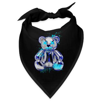 Graffiti-Bär Neon Tropfen Teddybär - Bandana - Schwarz - Vorne