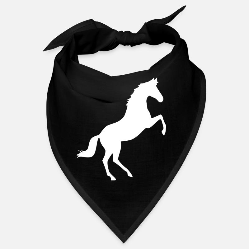 weißes Pferd Pferde Silhouetten Schattenfigur Bandana