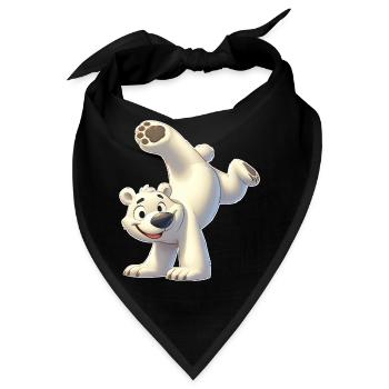 Eisbär Handstand Salto Nordpol Gymnastik - Bandana - Schwarz - Vorne