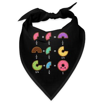 Donut Brüche Mathe Lernen mit Humor - Bandana - Schwarz - Vorne