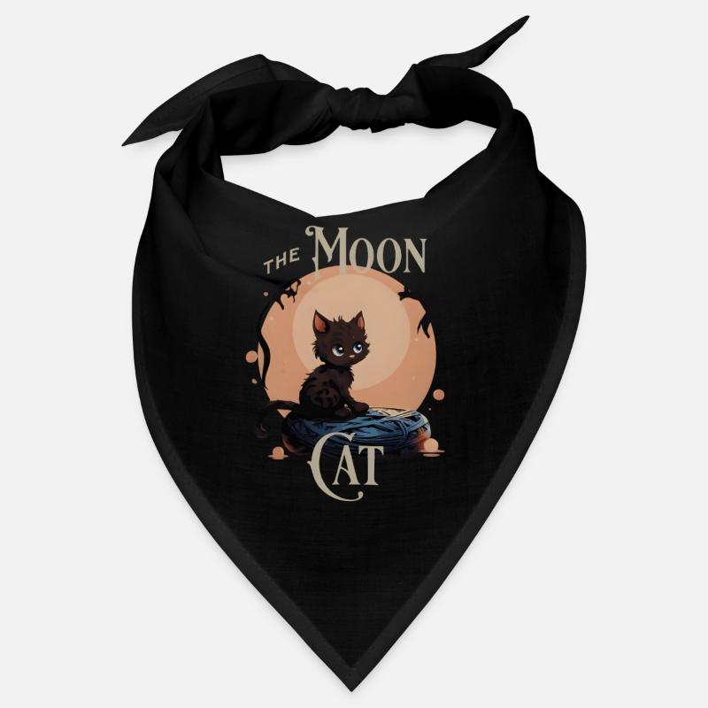 Chat mignon sur la lune – Design de chat mystique Bandana