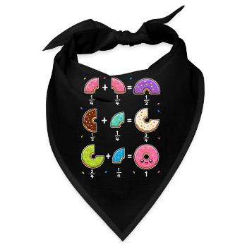Donut Brüche Mathe Lernen mit Humor - Bandana - Schwarz - Vorne