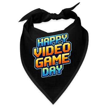 Happy Video Game Day - Bandana - Schwarz - Vorne