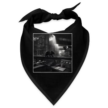 Bär Industrie Lost Place Retro Fabrik Animal Crime - Bandana - Schwarz - Vorne