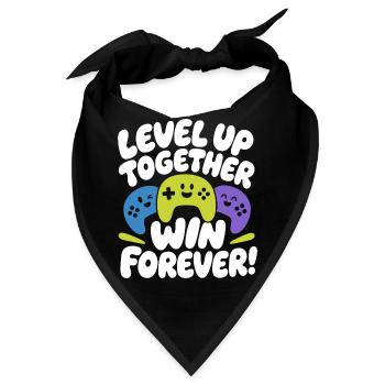 Level Up Together Win Forever - Bandana - Schwarz - Vorne