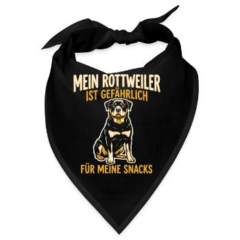 Mein Rottweiler ist gefährlich für meine Snacks - Bandana - Schwarz - Vorne