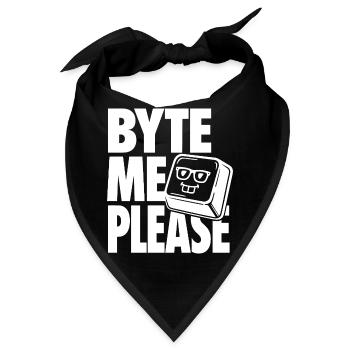 Byte Me Please – Computer Nerd Wortspiel - Bandana - Schwarz - Vorne
