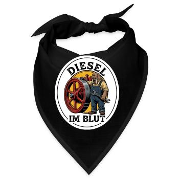 Diesel Im Blut Traktor Schrauber Opa Geschenk - Bandana - Schwarz - Vorne