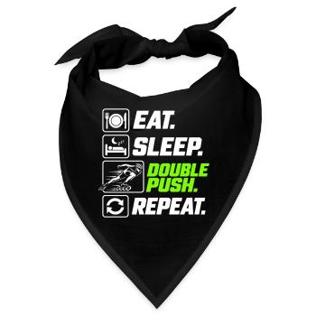 Eat Sleep Double Push Repeat Skate - Bandana - Schwarz - Vorne