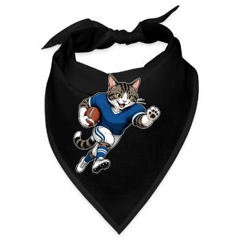 Football Katze – American Football Cat - Bandana - Schwarz - Vorne