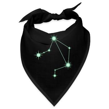 Waagestern Sternbild Tierkreiszeichen Grün - Bandana - Schwarz - Vorne