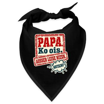 Papa Ko ois Außer leise niesn - Bandana - Schwarz - Vorne