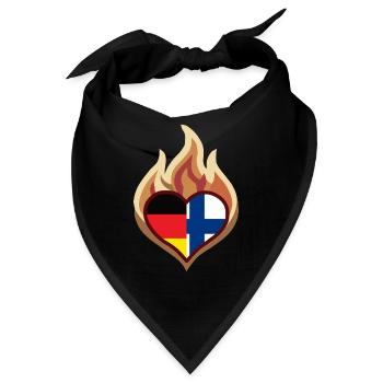 Flammenherz Deutschland Finnland - Bandana - Schwarz - Vorne