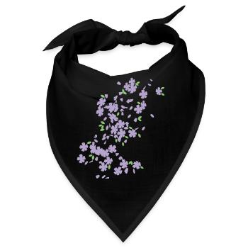 Blütenregen / raining blossoms (2c) - Bandana - Schwarz - Vorne