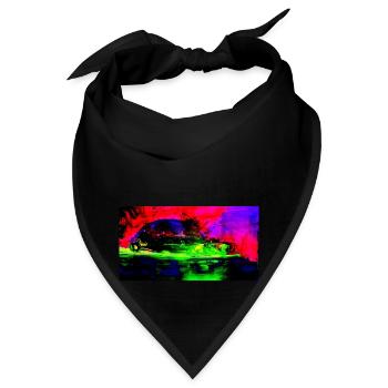 Neon Abstract Retro Car Design Coop Artist BiBi - Bandana - Schwarz - Vorne