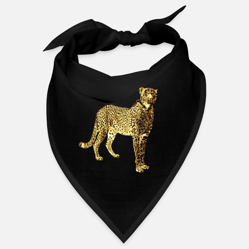 Léopard Doré Graffiti Art - Bandana - noir