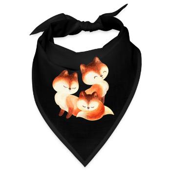 Fuchs Füchse Foxy Waldtier niedlich Rotfuchs süß - Bandana - Schwarz - Vorne