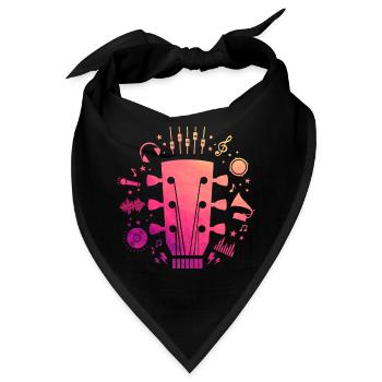Gitarre - Bandana - Schwarz - Vorne