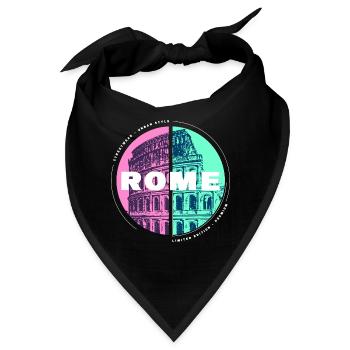 Rom Rome Italien Stadt Skyline Urlaub Heimat Liebe - Bandana - Schwarz - Vorne