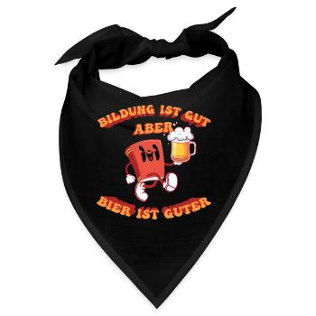 Biertrinker Buch Bier Bildung - Bandana - Schwarz - Vorne