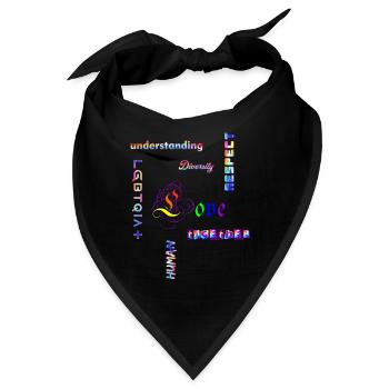 LGBTQIA - Statement Regenbogenfarben - Bandana - Schwarz - Vorne
