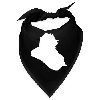 Irak Landkarte Flagge - Bandana - Schwarz - Vorne