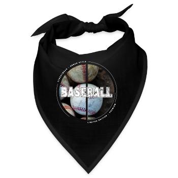Baseball Ball Spieler USA Sport Vintage Retro - Bandana - Schwarz - Vorne