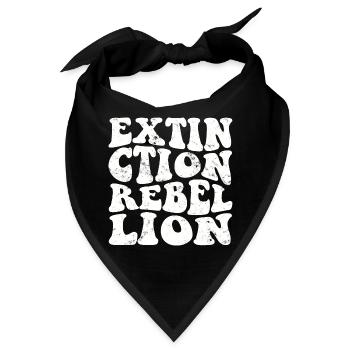 Extinction Rebellion Retro weiss - Bandana - Schwarz - Vorne