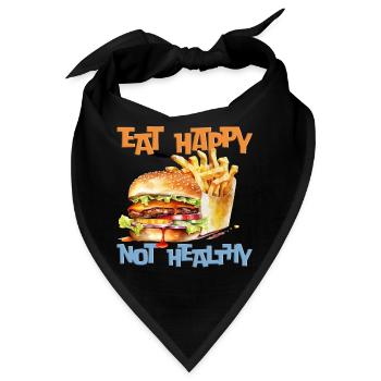 Glücklich essen, nicht gesund - Bandana - Schwarz - Vorne