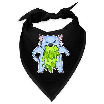 Katze kotzt Kotze - Bandana - Schwarz - Vorne