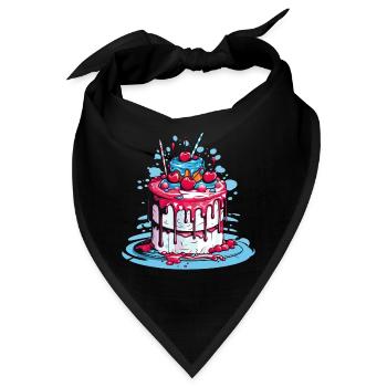 Torte Kuchen Backen Bäckerin Backkönigin Backfee - Bandana - Schwarz - Vorne