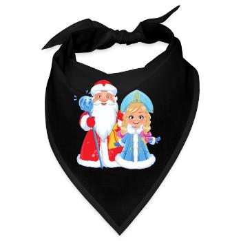 Ded Moroz Snegurotschka russischer Weihnachtsmann - Bandana - Schwarz - Vorne