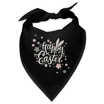 Ostergrüße mit Blüten und Pastellfarben - Bandana - Schwarz - Vorne