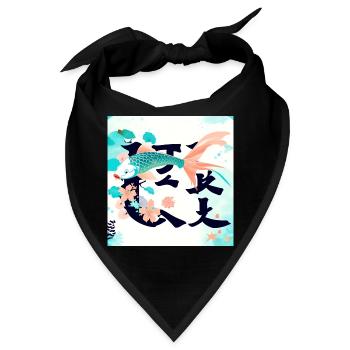 Koi karpfen,koi, karpfen,japanisch, kawaii - Bandana - Schwarz - Vorne