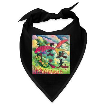 Koi karpfen,koi, karpfen,japanisch, kawaii - Bandana - Schwarz - Vorne