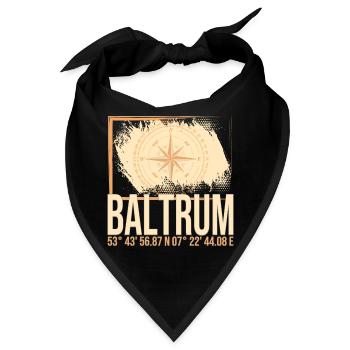 Baltrum Koordinaten - Bandana - Schwarz - Vorne