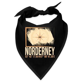 Norderney Koordinaten - Bandana - Schwarz - Vorne