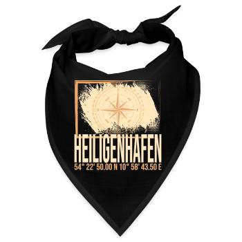 Heiligenhafen Koordinaten - Bandana - Schwarz - Vorne