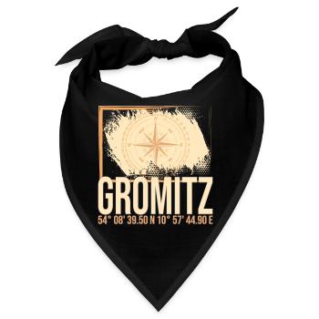 Grömitz Koordinaten - Bandana - Schwarz - Vorne