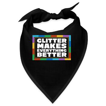 Glitzer - Bandana - Schwarz - Vorne