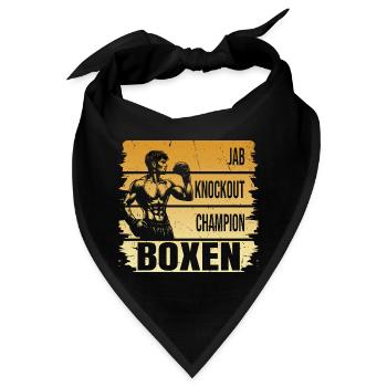 Jab - Knockout - Champion - Boxen - Bandana - Schwarz - Vorne