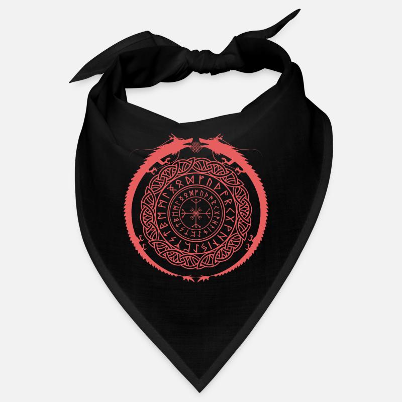 Viking Runen Kreis Symbol auf Kleidung - Bandana - Schwarz