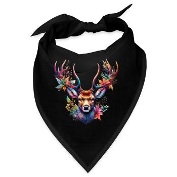 Hirsch - Bandana - Schwarz - Vorne