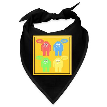 Lustige Männchen - Bandana - Schwarz - Vorne